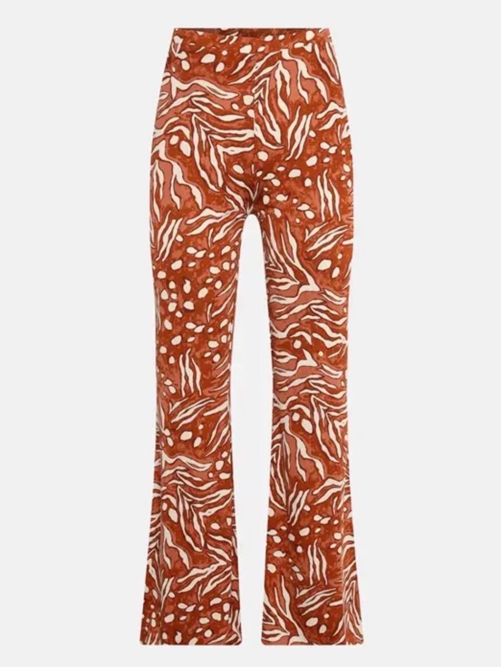 Diane von Furstenberg DVF Rust Orange Zebra Print Flare Leg Pants Womens Small